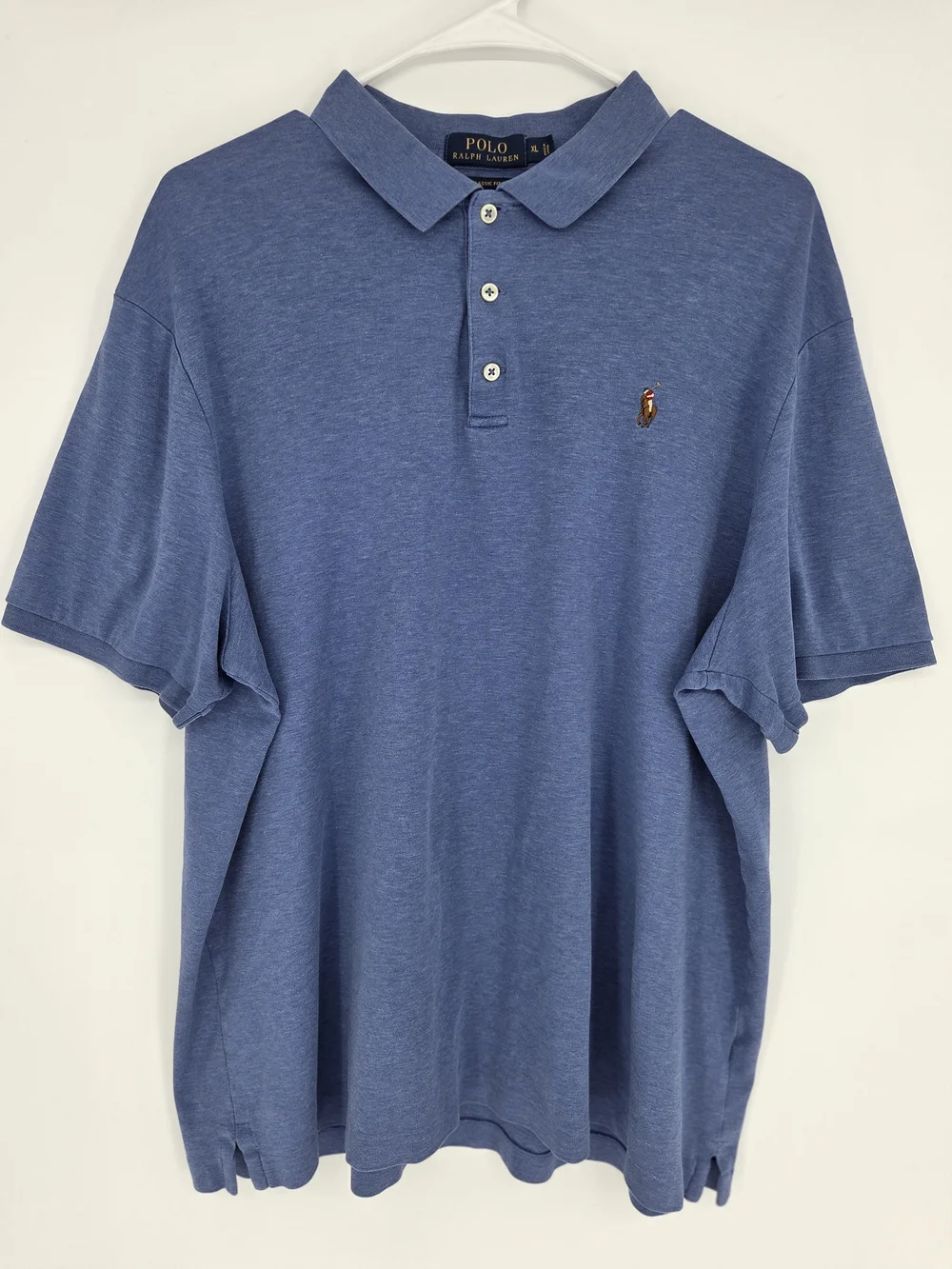 Polo Ralph Lauren Men's XL Classic Fit Polo Heathered Blue